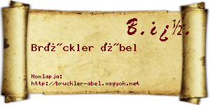 Brückler Ábel névjegykártya
